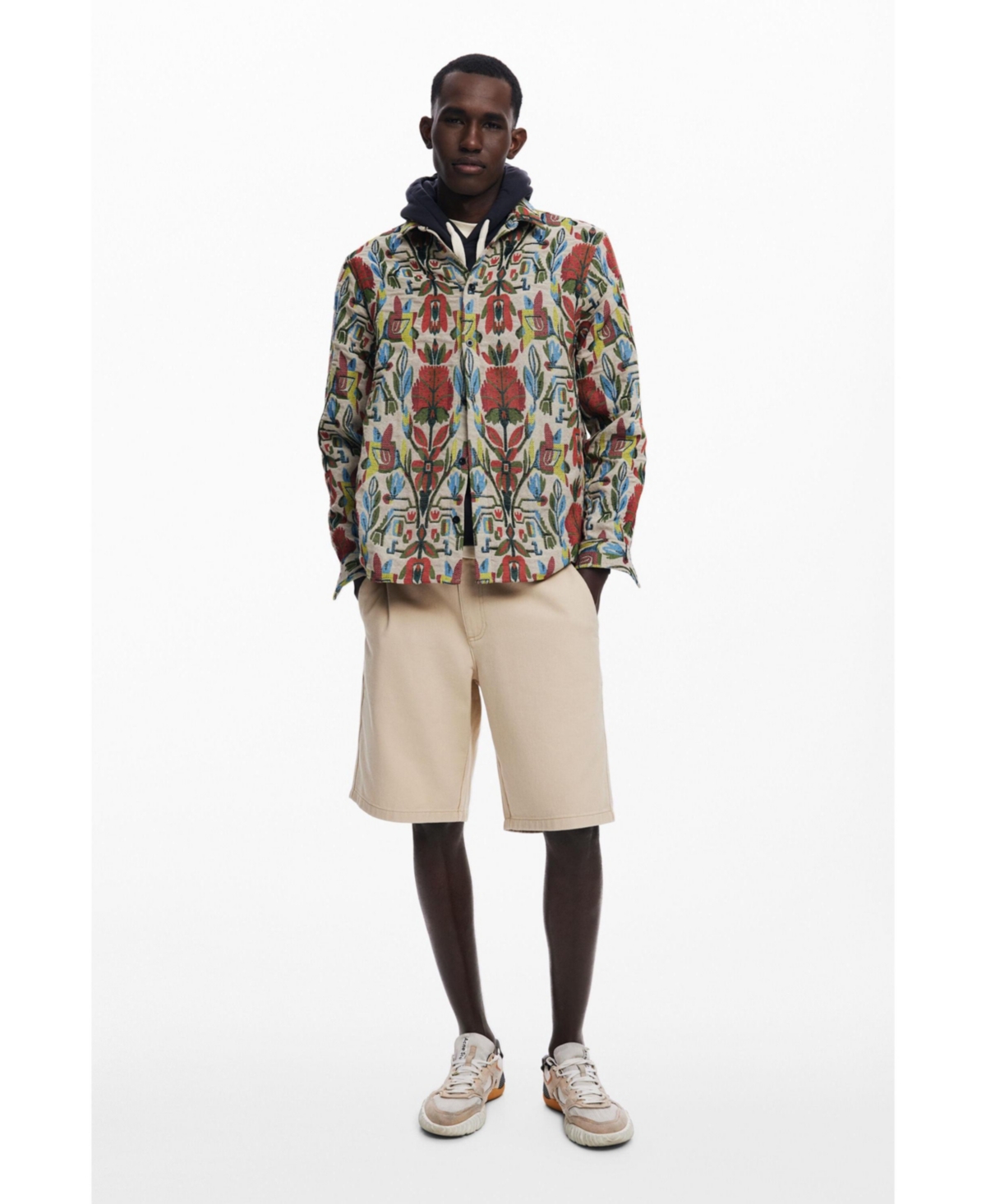 Desigual Men's Ethnic Long-sleeve Shirt In Multi