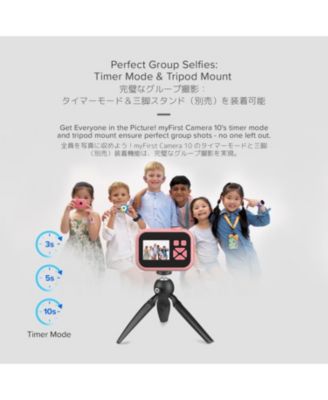 Camera 10 - Digital Mini Camera for Kids Ages 3-12, 1080P Video, 5MP Photos, Timer Mode, Fun Frames, Webcam, Tripod Adapter, Neck Lanyard & Memory Card (Pink)