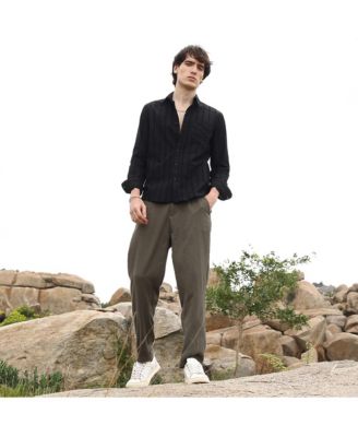 Men's Midnight Blacl Pastel Striped Shirt