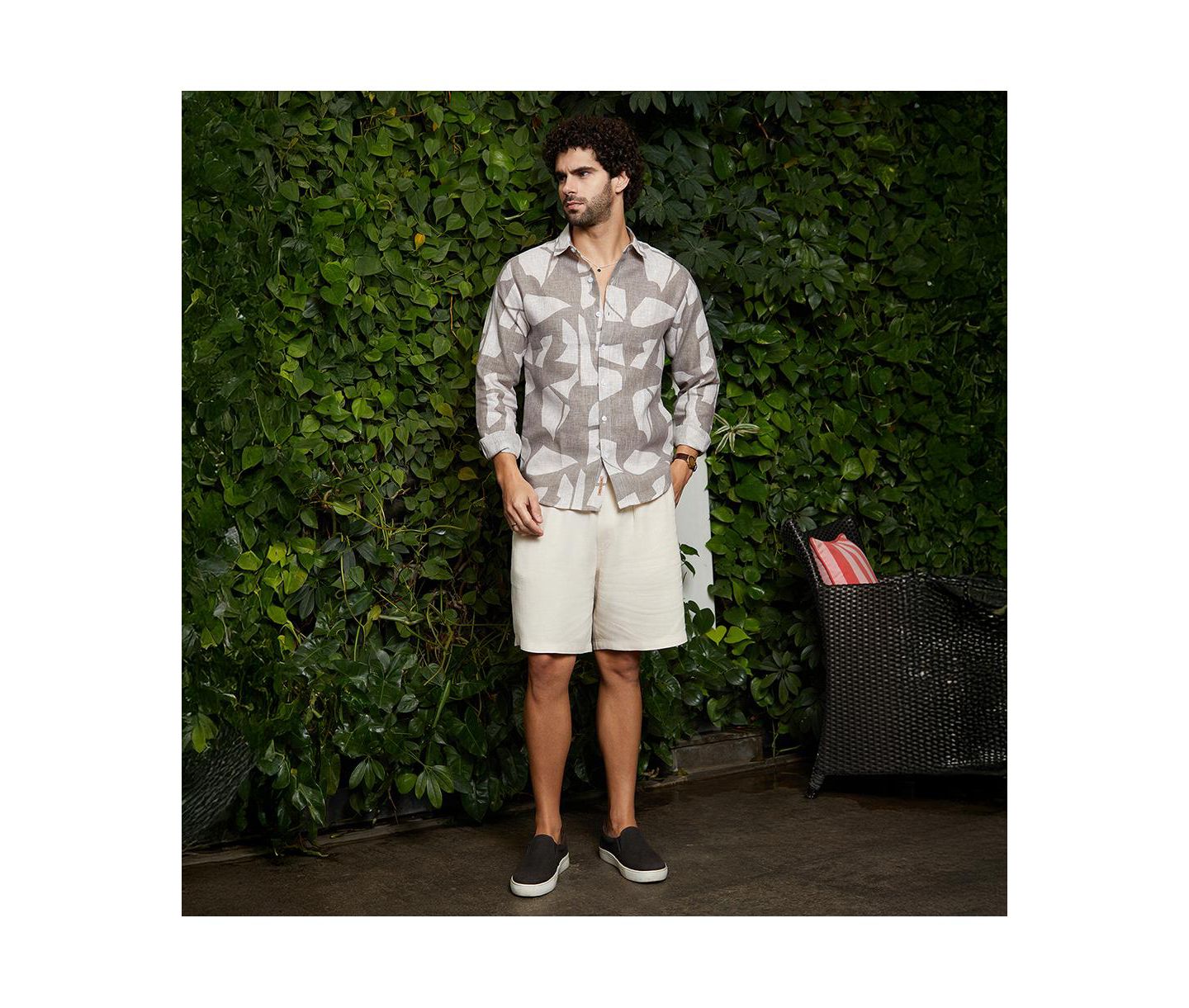 Мужская рубашка Cahoot Campus Sutra Tan Brown Abstract Heathered, цвет: Коричневый — фото 6