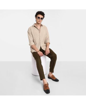 Men's Saltbox Beige Dimentional-Textured Shirt
