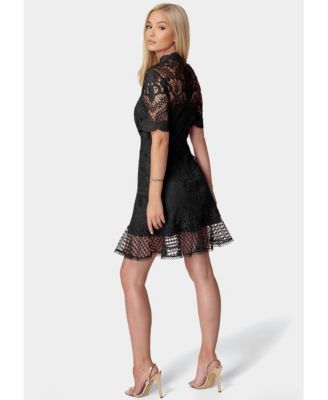 Women's Flounce Lace Mini Dress
