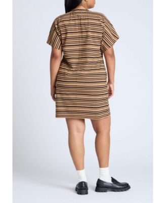 Elements Women's Plus Size Mini Dolman Tee Dress