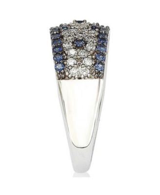 Suzy Levian Sterling Silver 2.28CT Sapphire & Created White Sapphire Abstract Ring