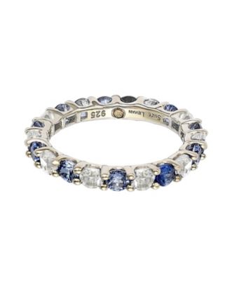 Suzy Levian Sapphire & Created Sapphire Alternating Eternity Band Ring