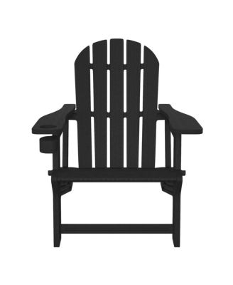 Outdoor Patio HDPE Plastic Adirondack Chair with Cup Holder