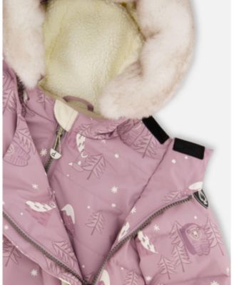 Baby Girl Two-Piece Baby Snug Snowsuit Purple Bear Print - Baby|Toddler