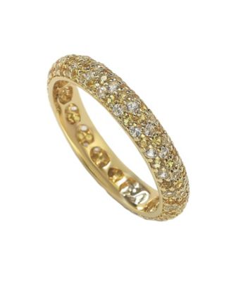 Suzy Levian Sterling Sapphire & Created Sapphire Pave Eternity Band Ring