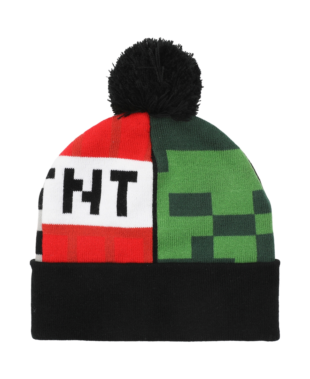 Minecraft Big Boys 2-piece Hat And Ribbed Knit Gloves Set In Black