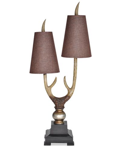 Crestview Monarch Antler Twin Table Lamp