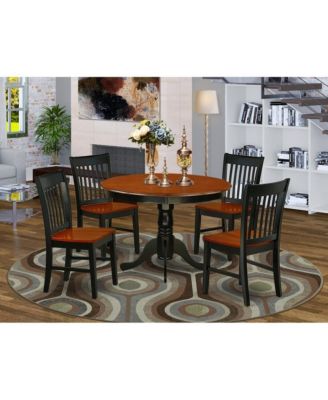 5 piece hardwood small round Black & Cherry Dining Room Set