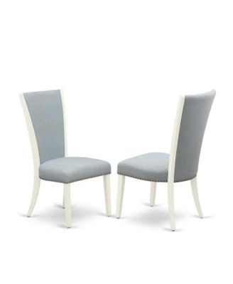 5 Pc Wood Dining Set with Linen Fabric Chairs and Round Table, Ideal for Kitchen or Dining Room