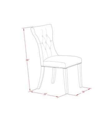 7 Pc. Rectangular Table Top Dining Room Set with PU Leather Parson Chair, Button Tufted Back and Nail Head Trim