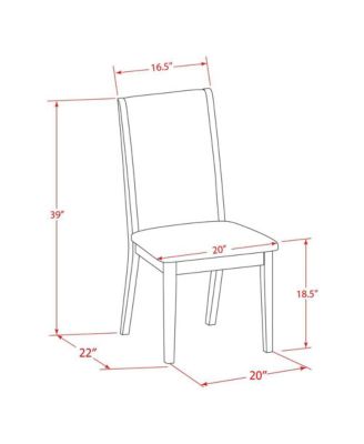 5 Piece Dining Table Set - Mahogany Wood Table and 4 Light Tan Linen Fabric Upholstered Dining Chairs with High Back - Mahogany Finish