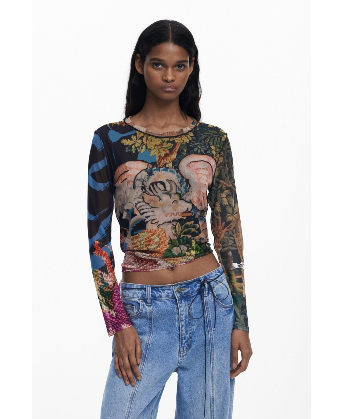 Desigual Women's T-shirt Designed By Mr. Christian Lacroix In Multi