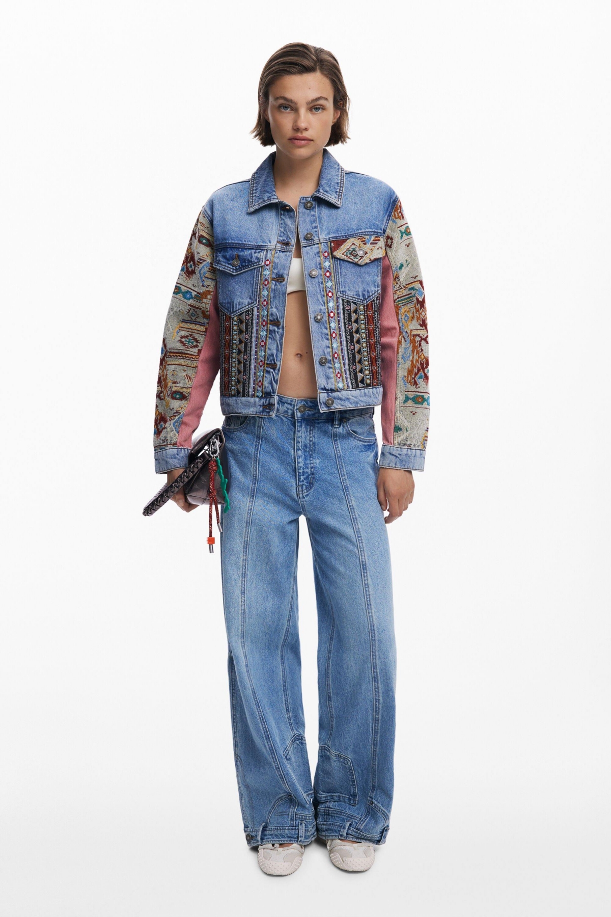 Desigual Women's Boho Denim Jacket In Blue