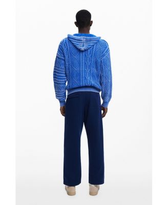 Men's Zipper sweater with braided design