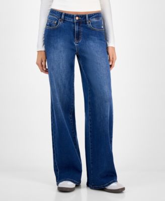 Juniors' Mid-Rise Wide-Leg Jeans