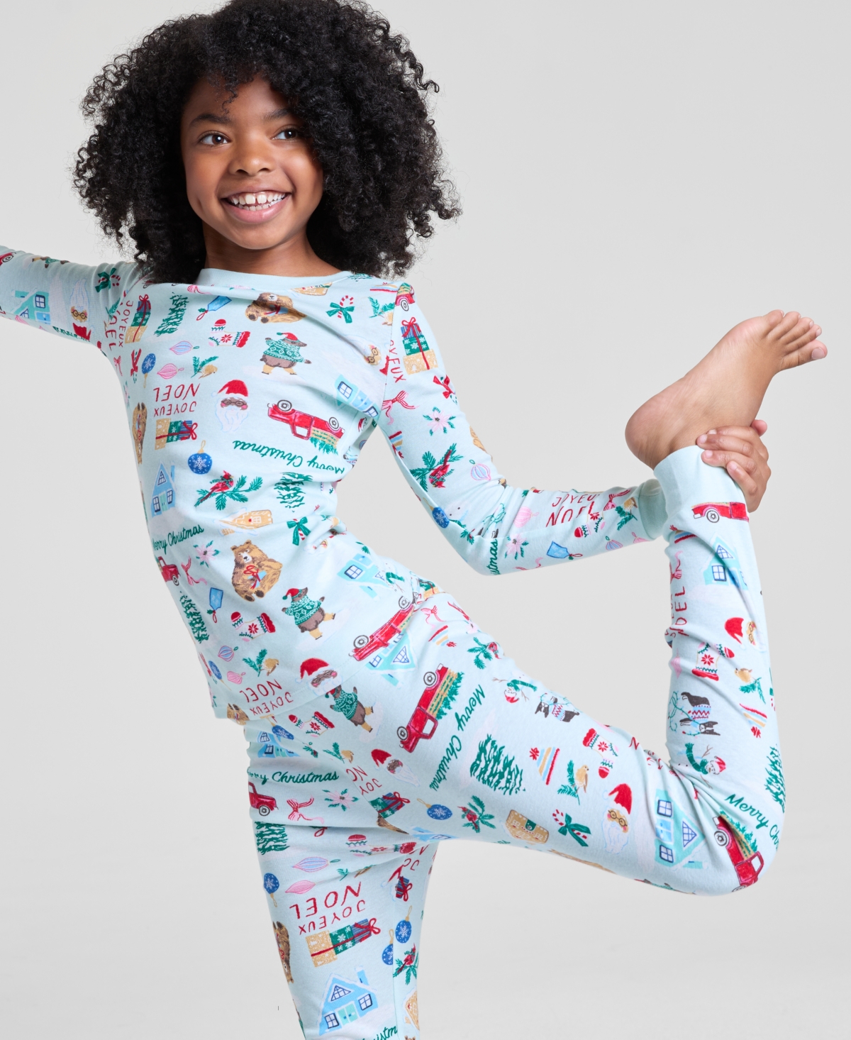Holiday Lane Kids 5-14 Winter Snug-Fit Pajama Set, Macy's Exclusive