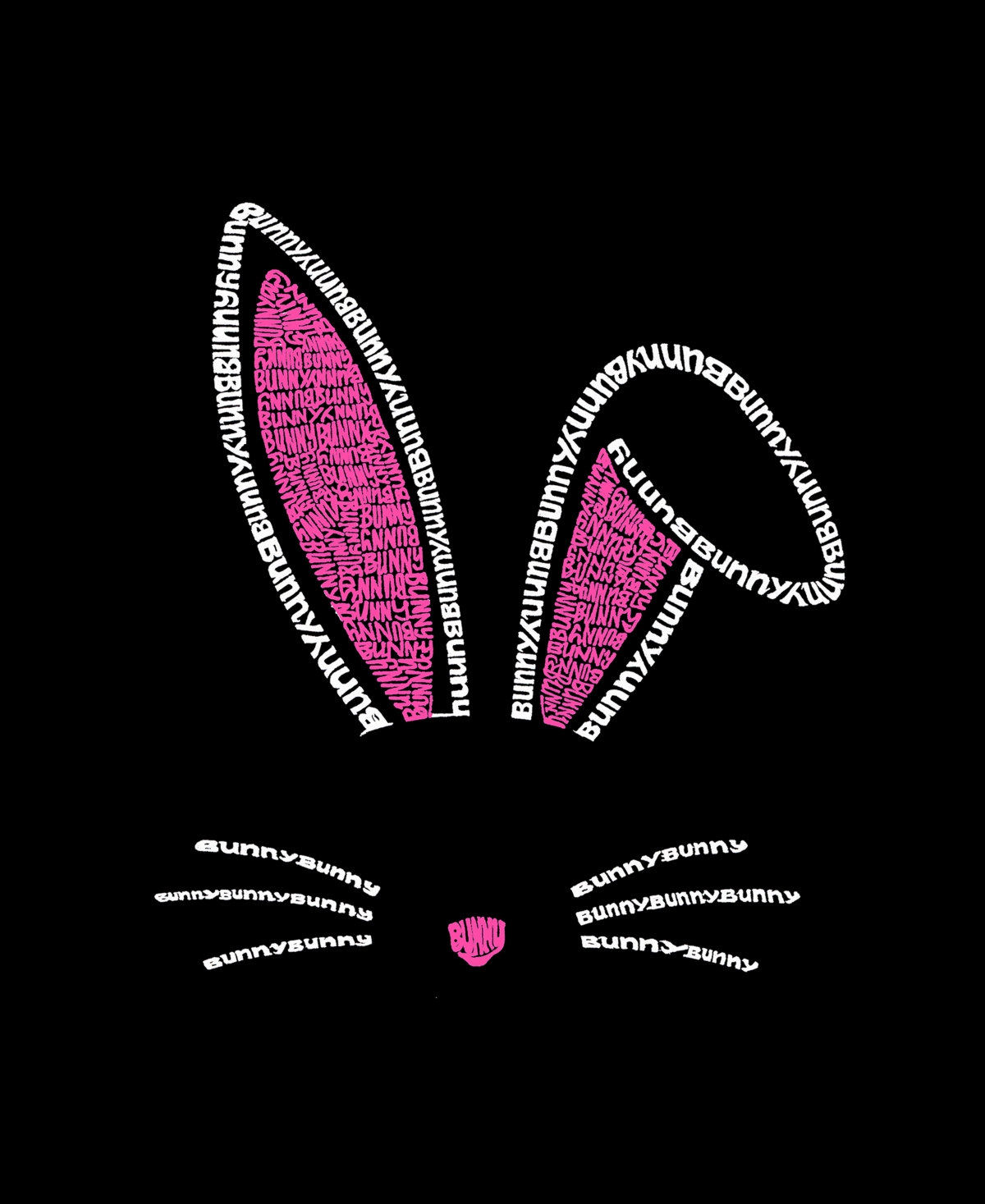 La Pop Art Plus Size Bunny Ears Word Art Tank Top In Black