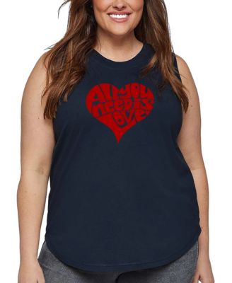 Plus Size All You Need Is Love Word Art Tank Top
