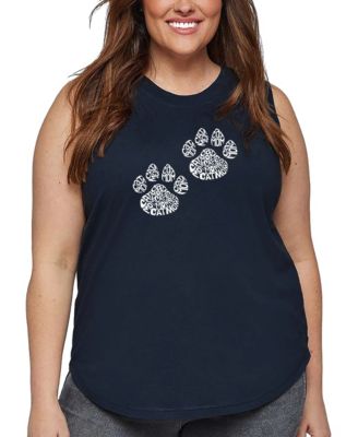 Plus Size Cat Mom Word Art Tank Top