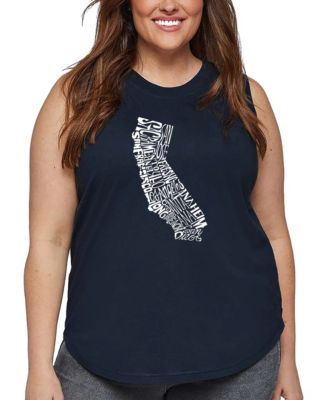 Plus Size California State Word Art Tank Top