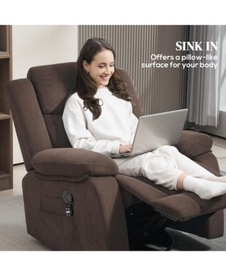 Massage Recliner Chair with Heat, Swivel Rocker with Footrest,