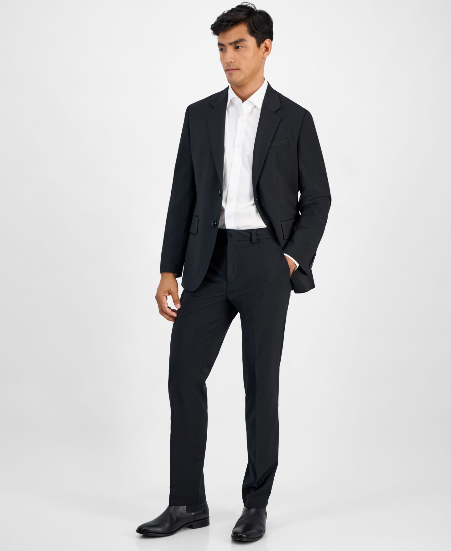 Мужская куртка Hugo Boss Modern-Fit Solid Wool-Blend Suit Separate, цвет: Чёрный — фото 4