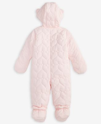 Baby Girls Bear Hooded Quilted Footed Snowsuit, Macy's Exclusive