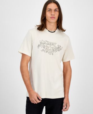 Men's Short Sleeve Crewneck Embroidered Triangle Logo T-Shirt