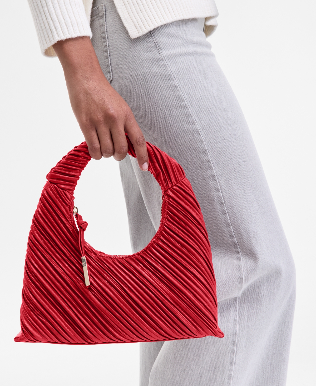 Inc International Concepts Nyrah Ruched Small Hobo, Macy's Exclusive In Red