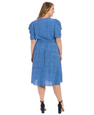 Plus Size Printed Caterpillar-Sleeve Dress