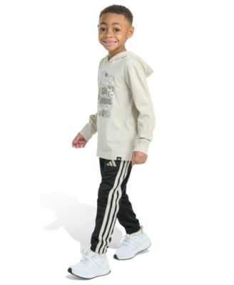 Toddler and Little Boys 2-Piece Long Sleeve Hooded T-Shirt and Jogger Pant Set