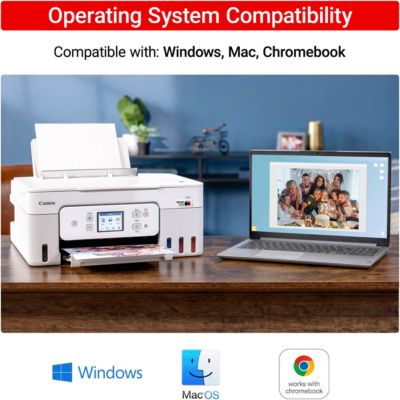 MegaTank PIXMA G3290 Wireless 3 In 1 White Printer with LCD Touchscreen