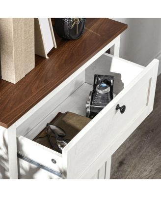 Farmhouse Storage Cabinet with Drawer and Doors,