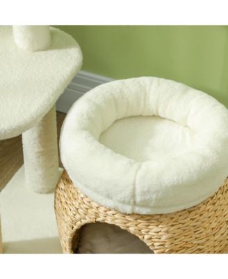 31" Cat Tree Tower with Scratching Posts, Cat Condo, Beds & Toy Ball