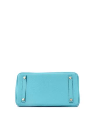 Pre-Owned Hermes Birkin 30 Handbag Blue Togo with Gold Hardware