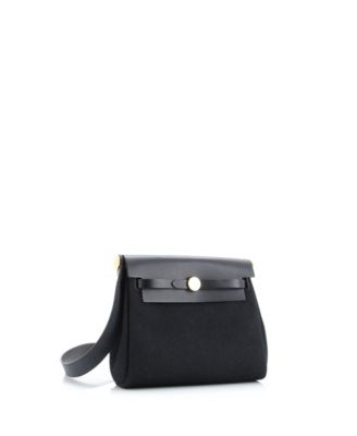 Pre-Owned Hermes 20 Herbag Zip Toile and Leather