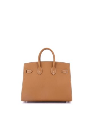 Pre-Owned Hermes Birkin 25 Handbag Brown Epsom with Palladium Hardware