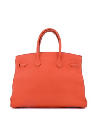 Pre-Owned Hermes Birkin 35 Handbag Orange Togo with Gold Hardware