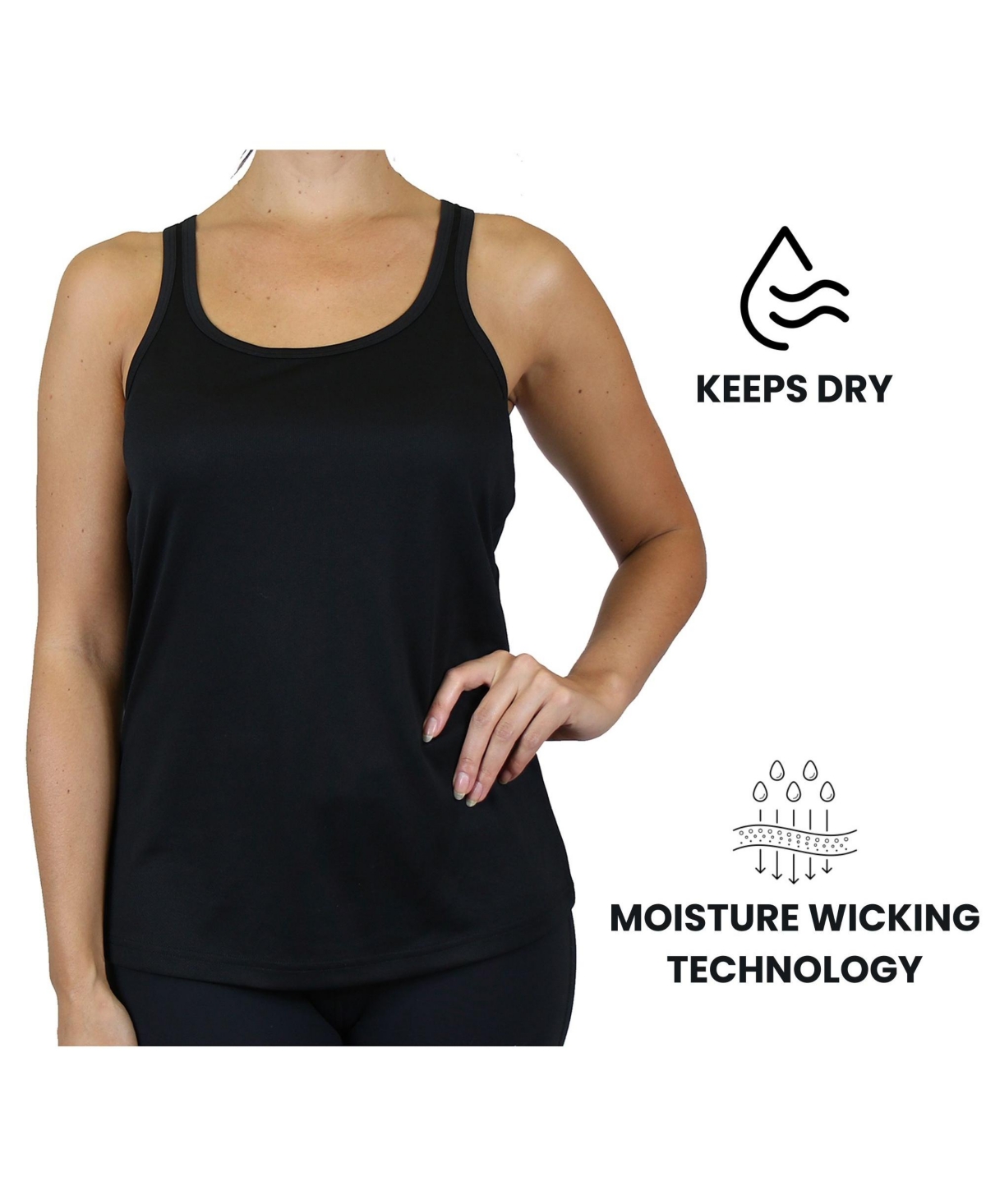 Galaxy By Harvic Women's Moisture Wicking Racerback Tanks