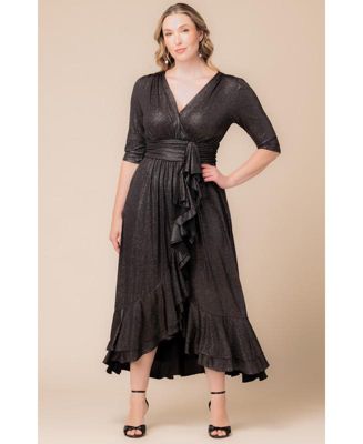 Plus Size Glimmer Ruffle Evening Gown