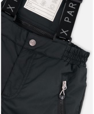 Toddler Boys Two-Piece Play Snowsuit with Printed Jacket and Solid Pant Black - Toddler|Child