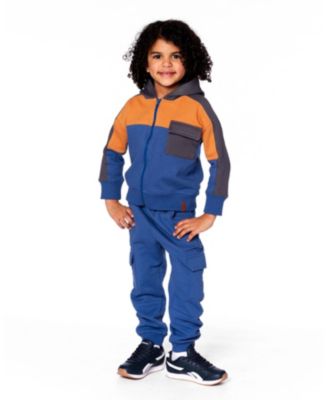 Boy Full Zip Fleece Color Block Sweatshirt Blue - Toddler|Child