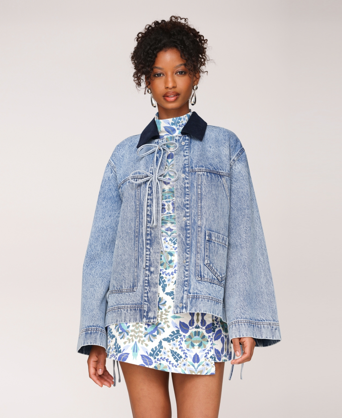 Avec Les Filles Women's Oversized Patch Pocket Chore Jacket