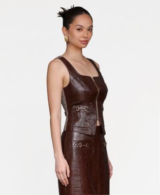 Women's Equestrian Detail Zip-Front Vest