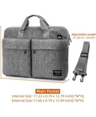 17.3 inch Laptop Bag Sleeve Carrying Case with Shoulder Strap, Notebook Ultrabooks Computer Handbag Cover for Men Women Fit for Acer Asus Lenovo HP Toshiba Grey