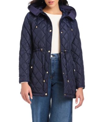 Women's Diamond Quilted Anorak Jacket With Hood