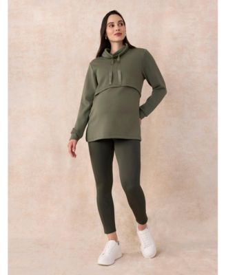 Women's Over the Belly Side Pocket Active Maternity Leggings - Motherhood Maternity